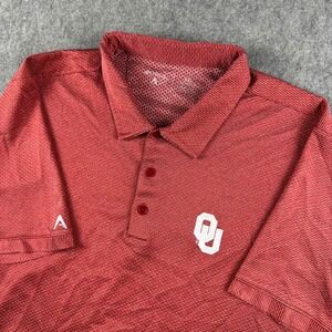 Oklahoma Sooners Polo Shirt Men 2XL Red Performance Stretch Athletic Antigua XXL